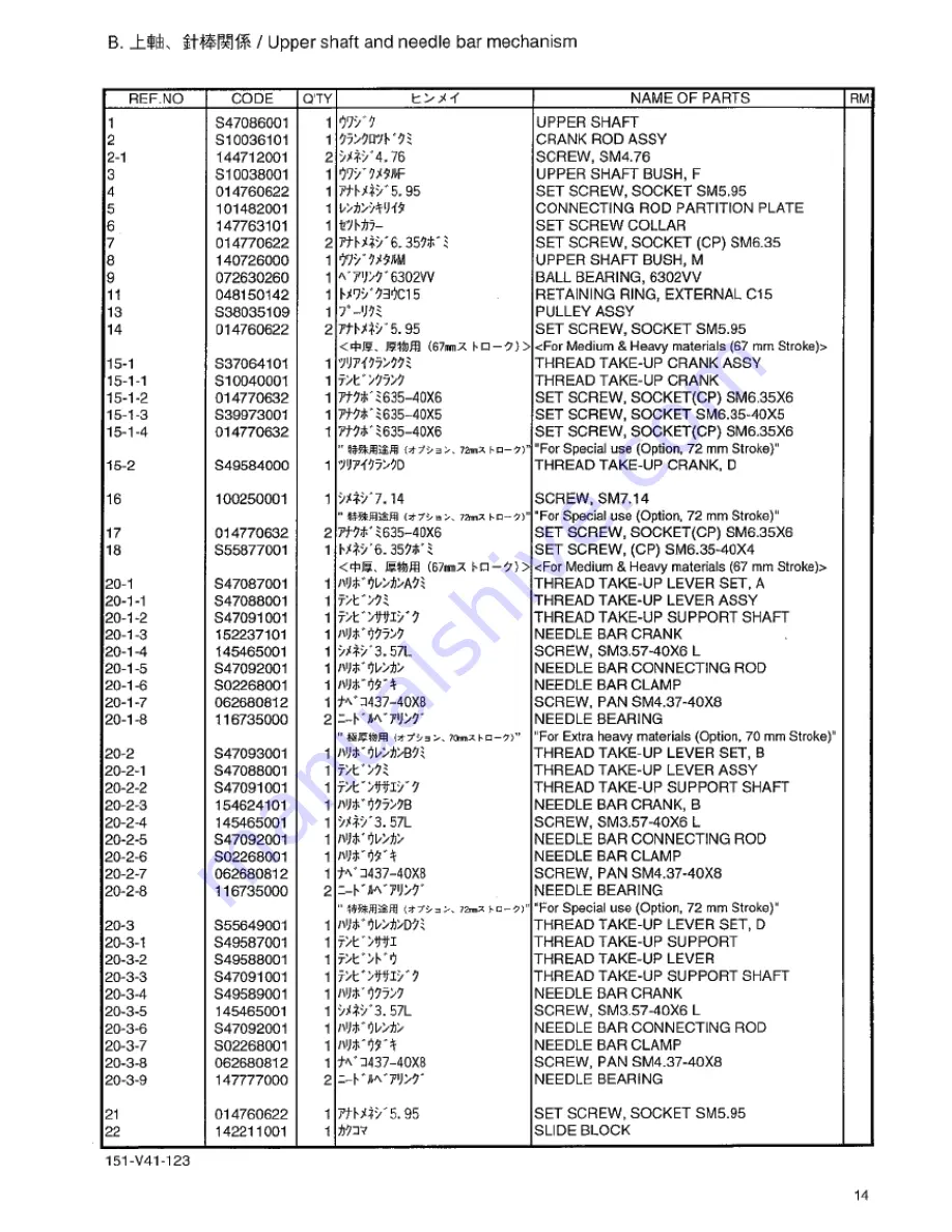 Brother BAS-341F Parts Manual Download Page 18