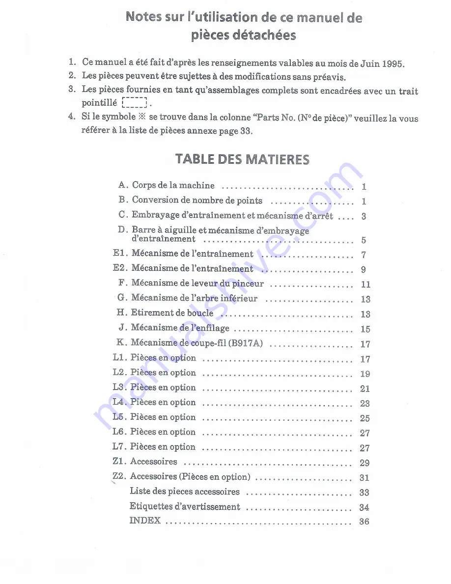 Brother CB3-B916A Parts Manual Download Page 5