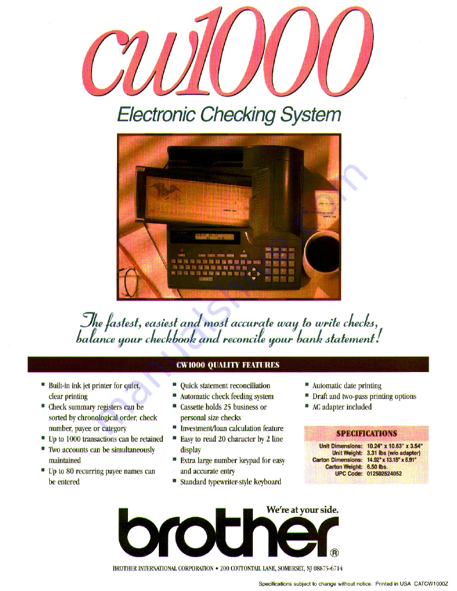 Brother CW-1000 Brochure Download Page 4