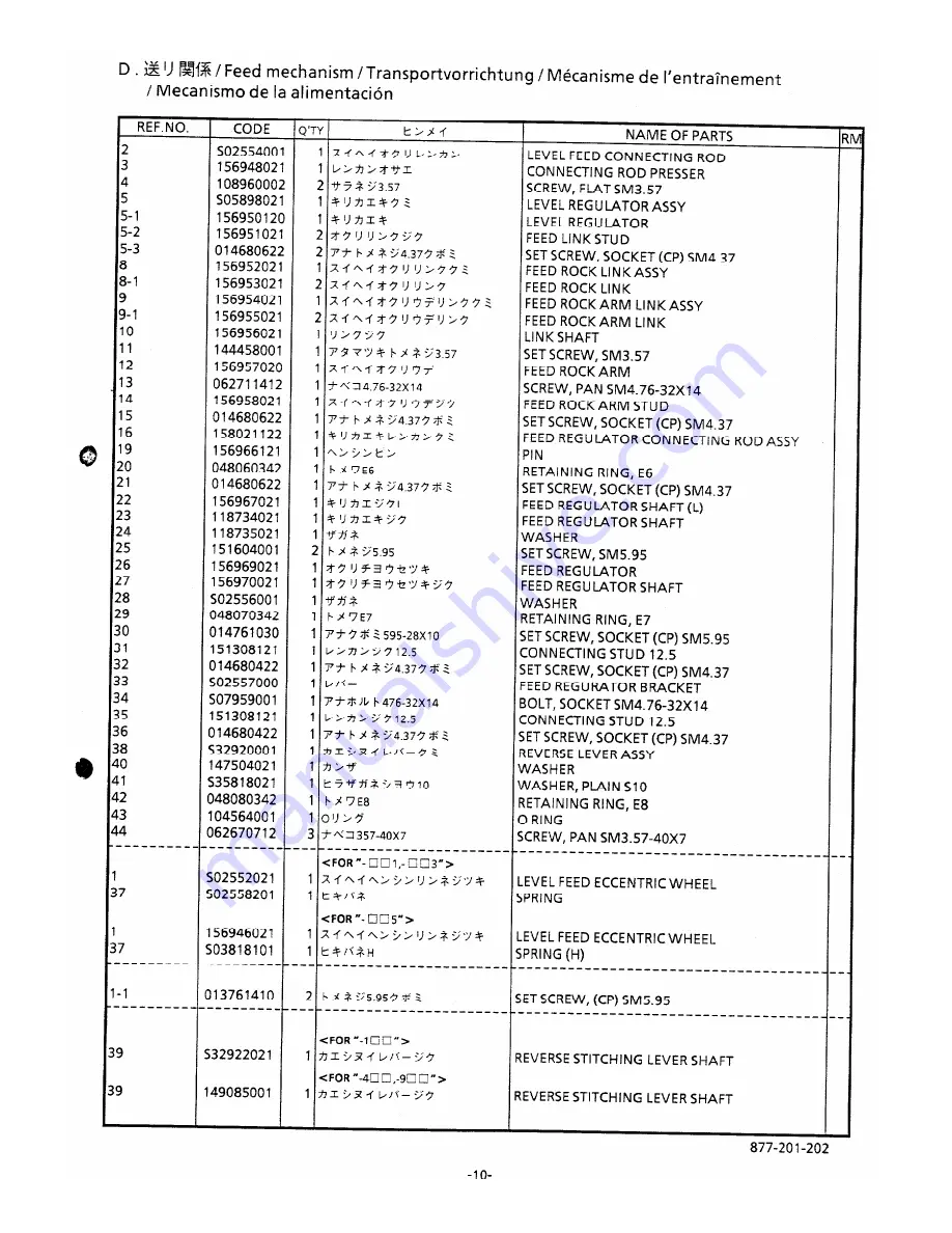 Brother DB2-B201 Parts Manual Download Page 13