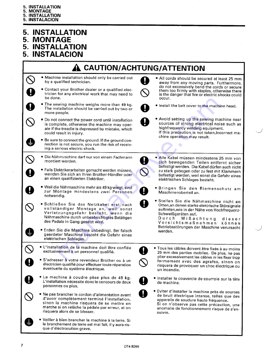 Brother DT4-B266 Instruction Manual Download Page 22