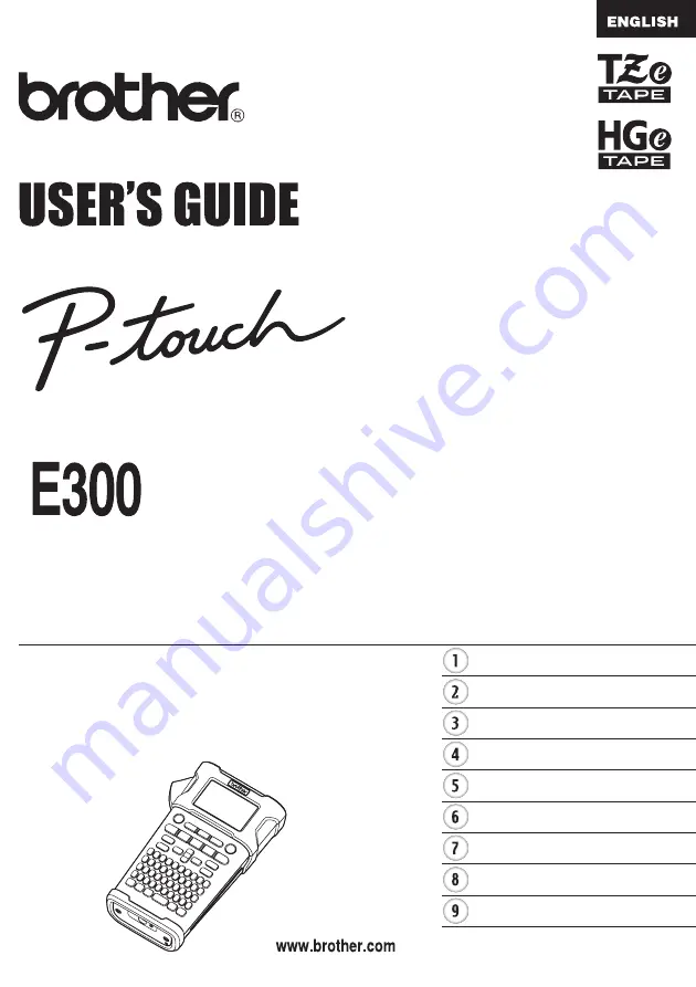 Brother E300 User Manual Download Page 1