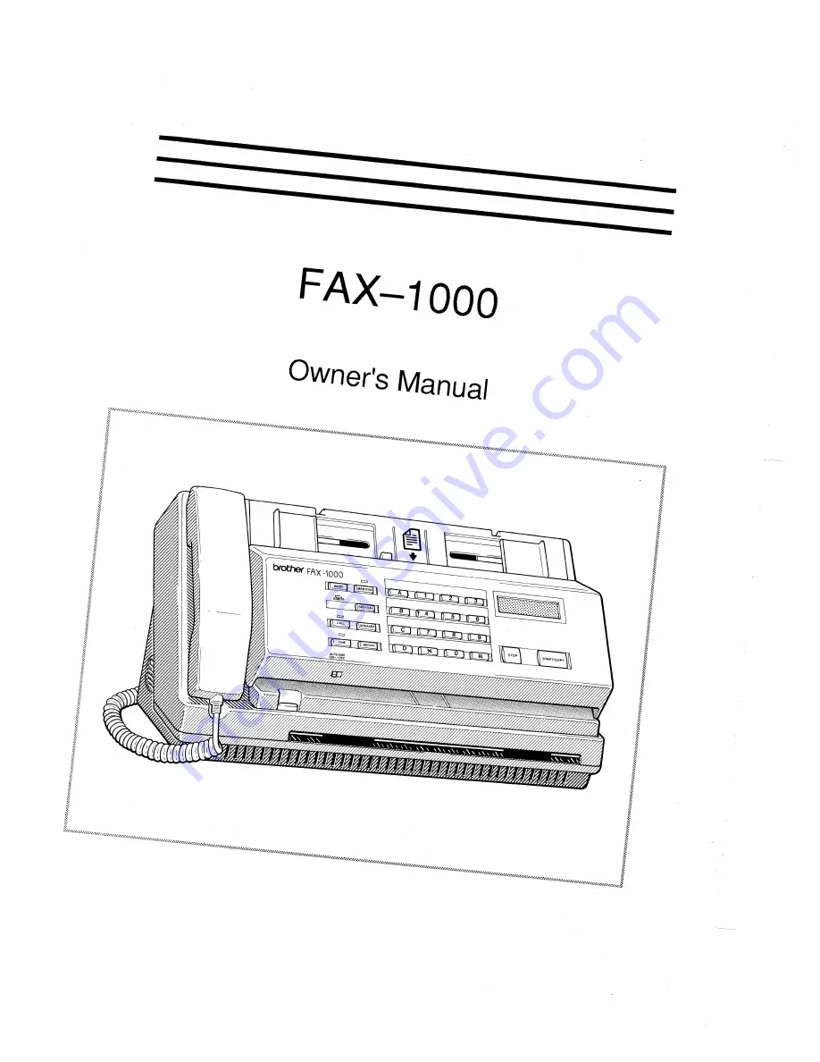 Brother FAX-1000 Owner'S Manual Download Page 1