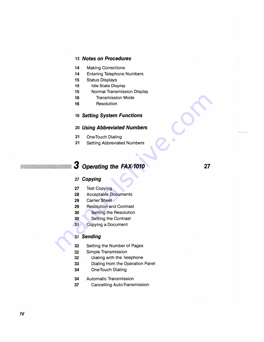 Brother FAX-1010 User Manual Download Page 4