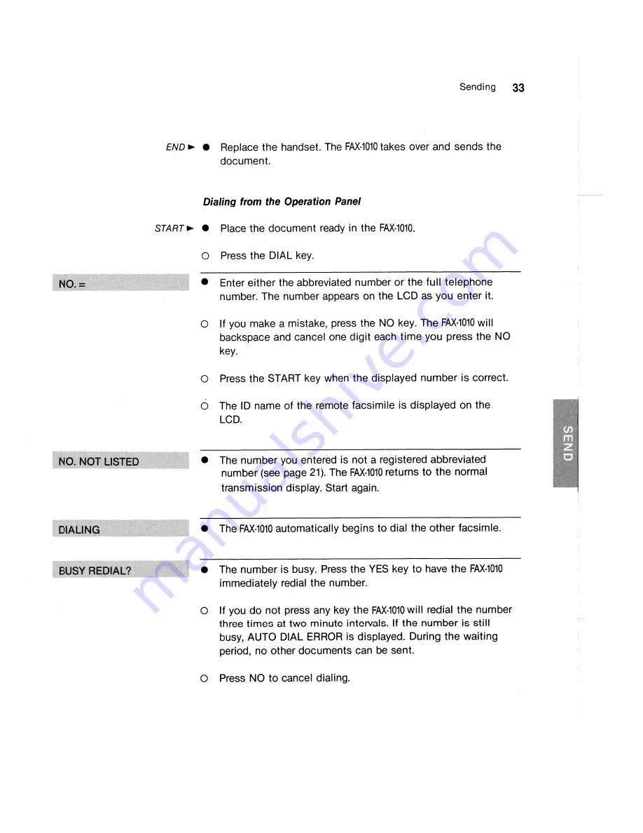 Brother FAX-1010 User Manual Download Page 43