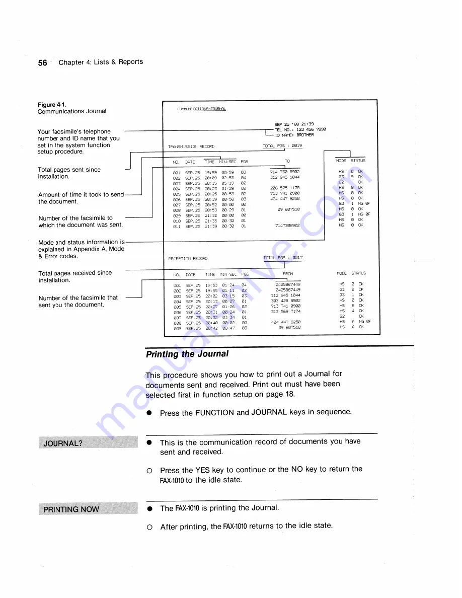 Brother FAX-1010 User Manual Download Page 66