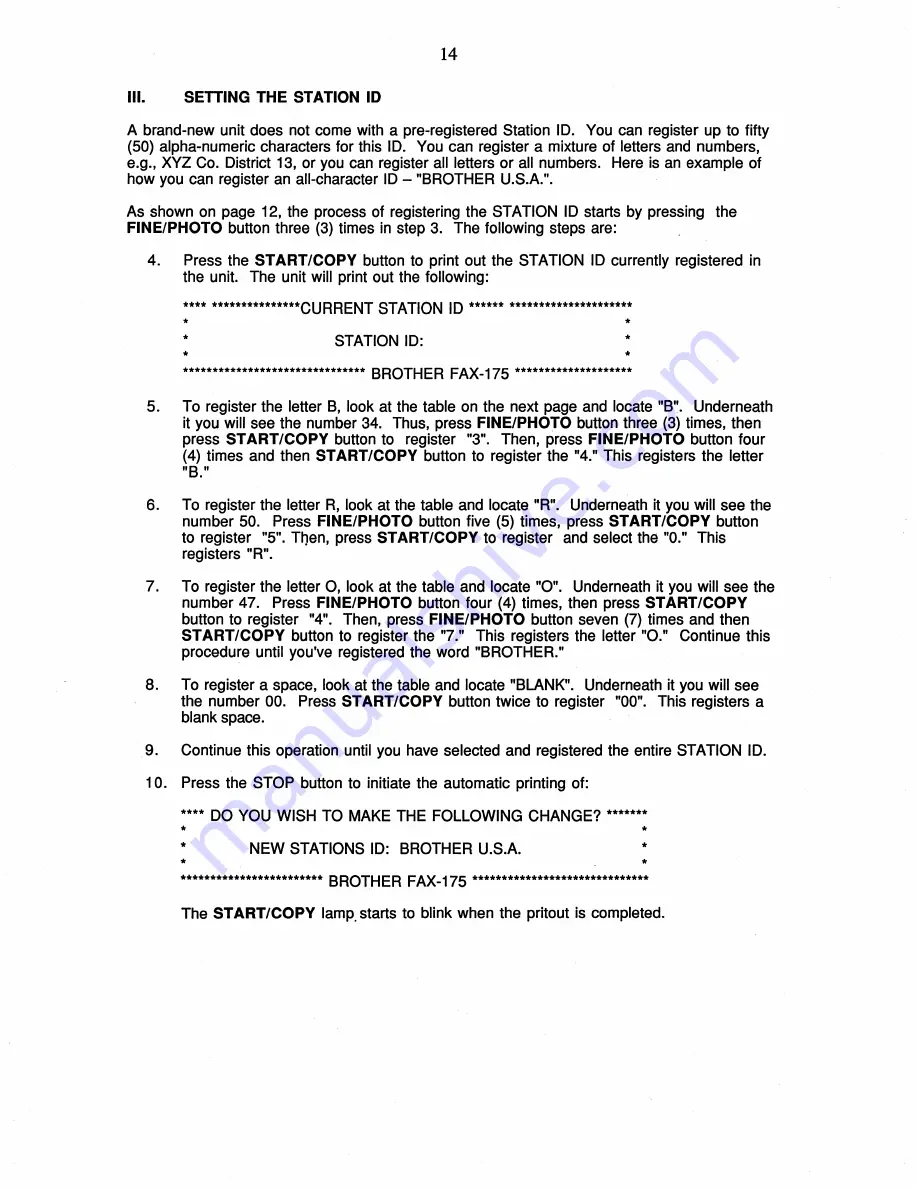 Brother FAX-175 Owner'S Manual Download Page 20