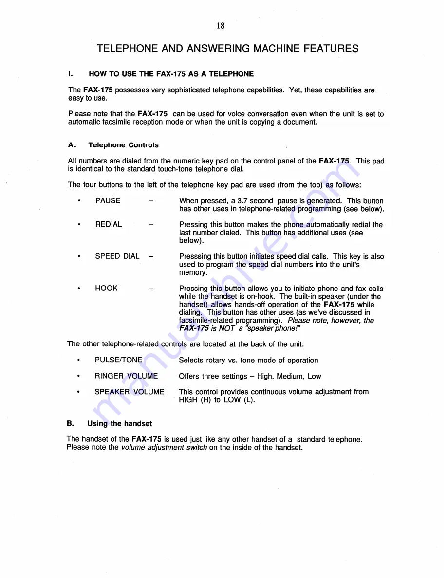 Brother FAX-175 Owner'S Manual Download Page 24