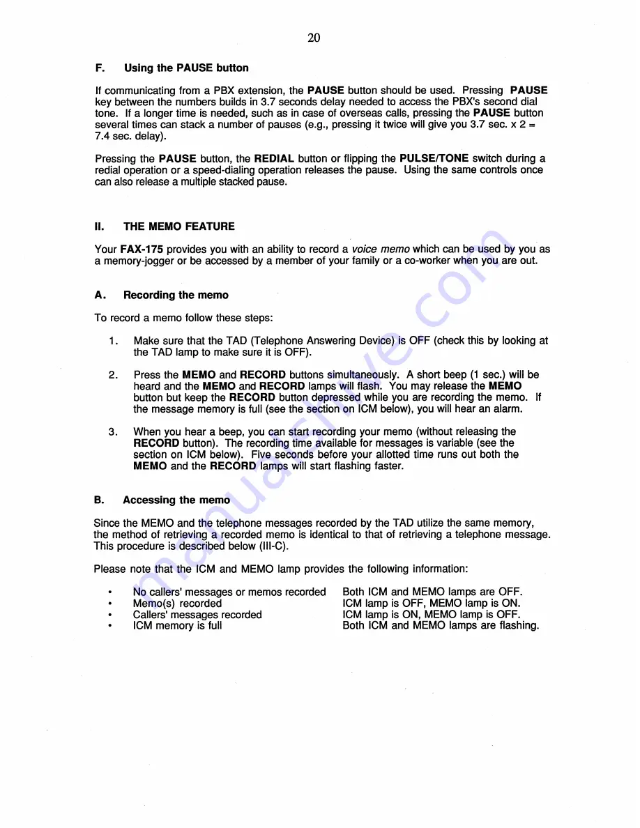 Brother FAX-175 Owner'S Manual Download Page 26