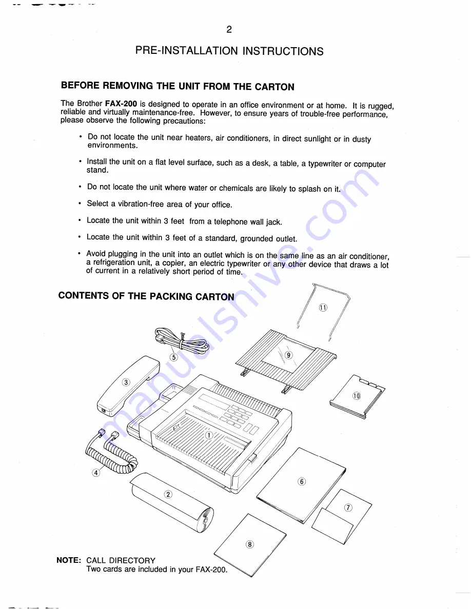 Brother FAX-200 Owner'S Manual Download Page 11