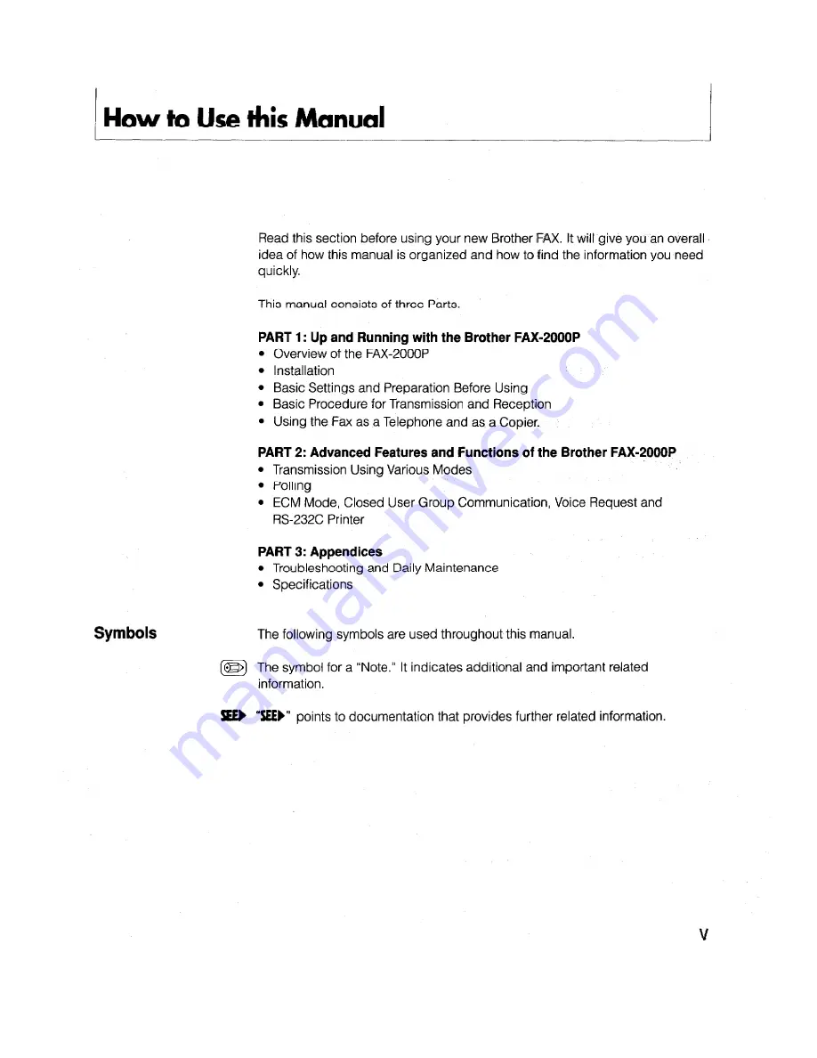 Brother FAX-2000P User Reference Manual Download Page 7