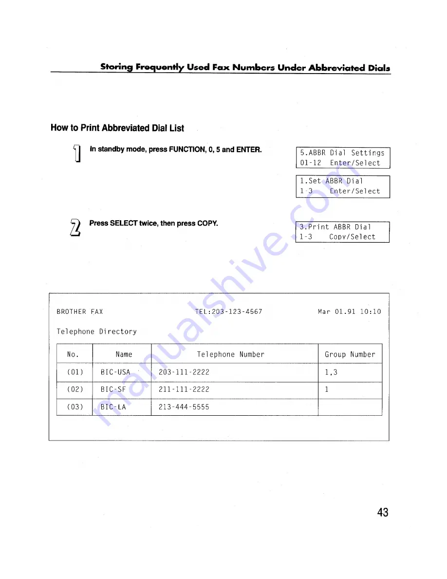 Brother FAX-2000P User Reference Manual Download Page 55