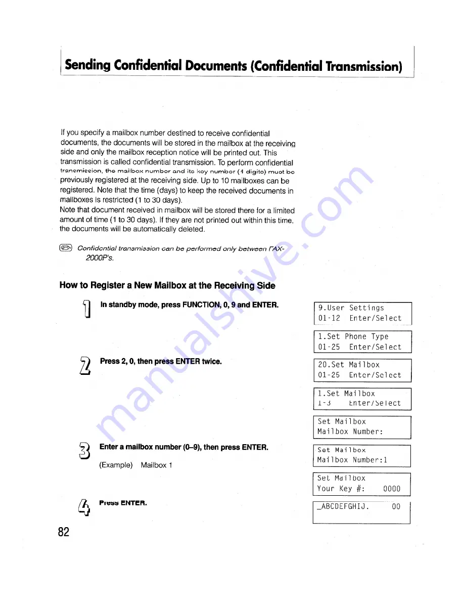 Brother FAX-2000P User Reference Manual Download Page 94