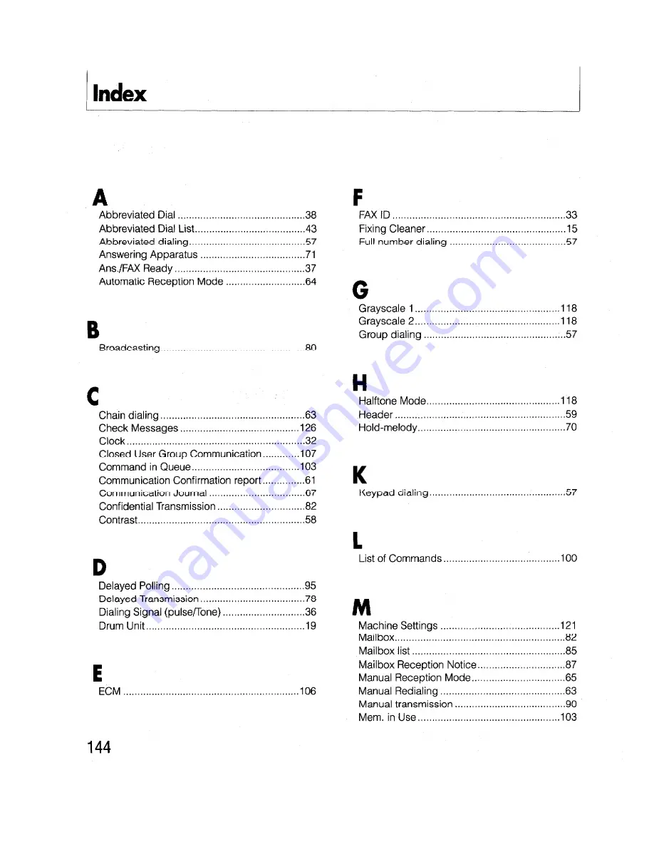 Brother FAX-2000P User Reference Manual Download Page 156