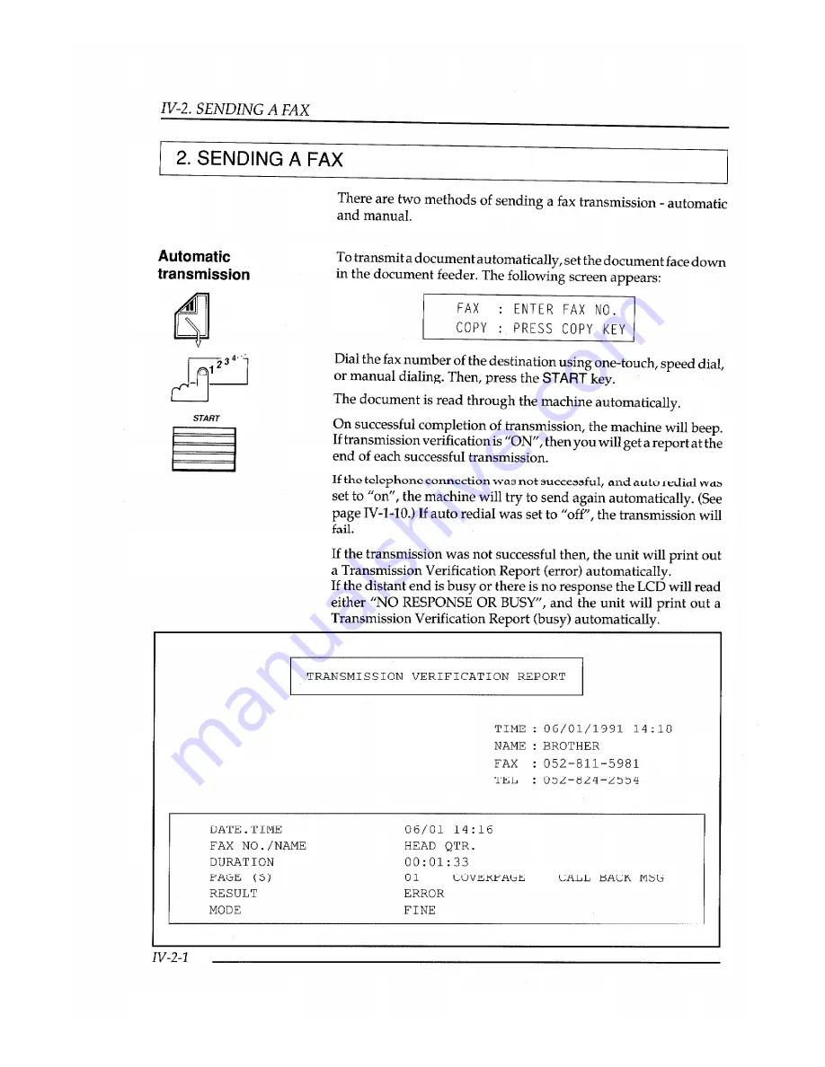 Brother FAX-400 Owner'S Manual Download Page 62