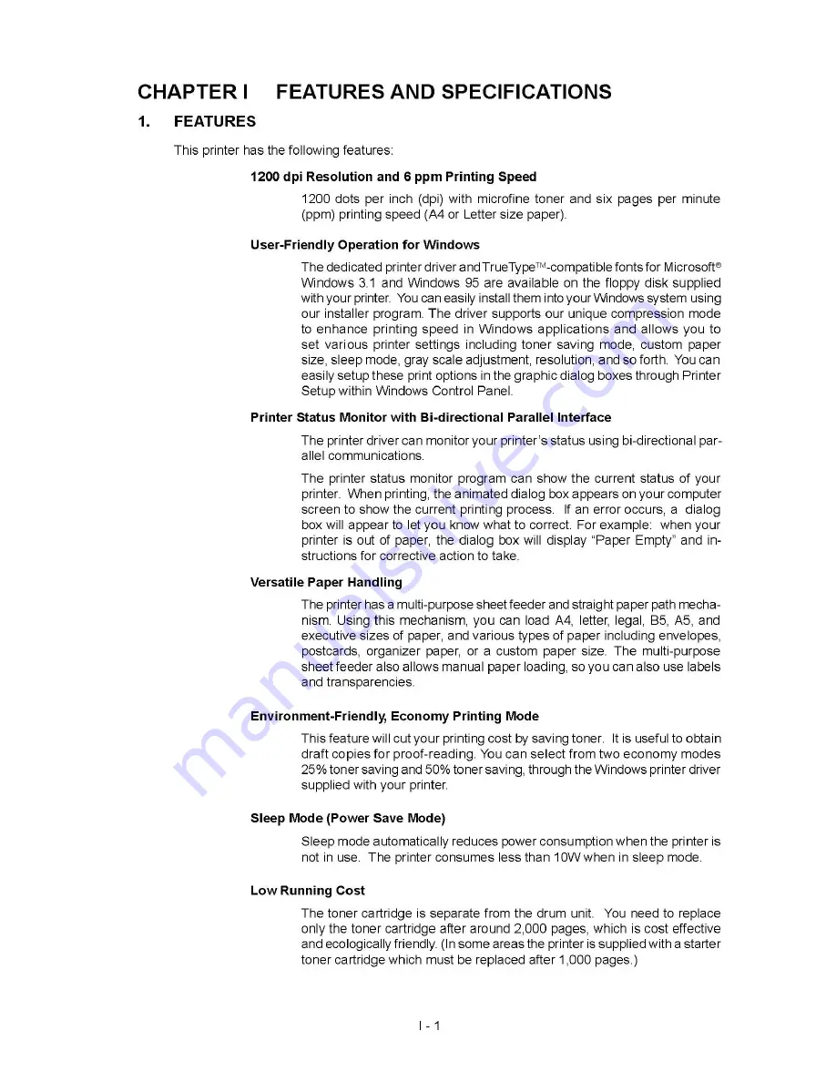 Brother HL 760 - B/W Laser Printer Service Manual Download Page 6