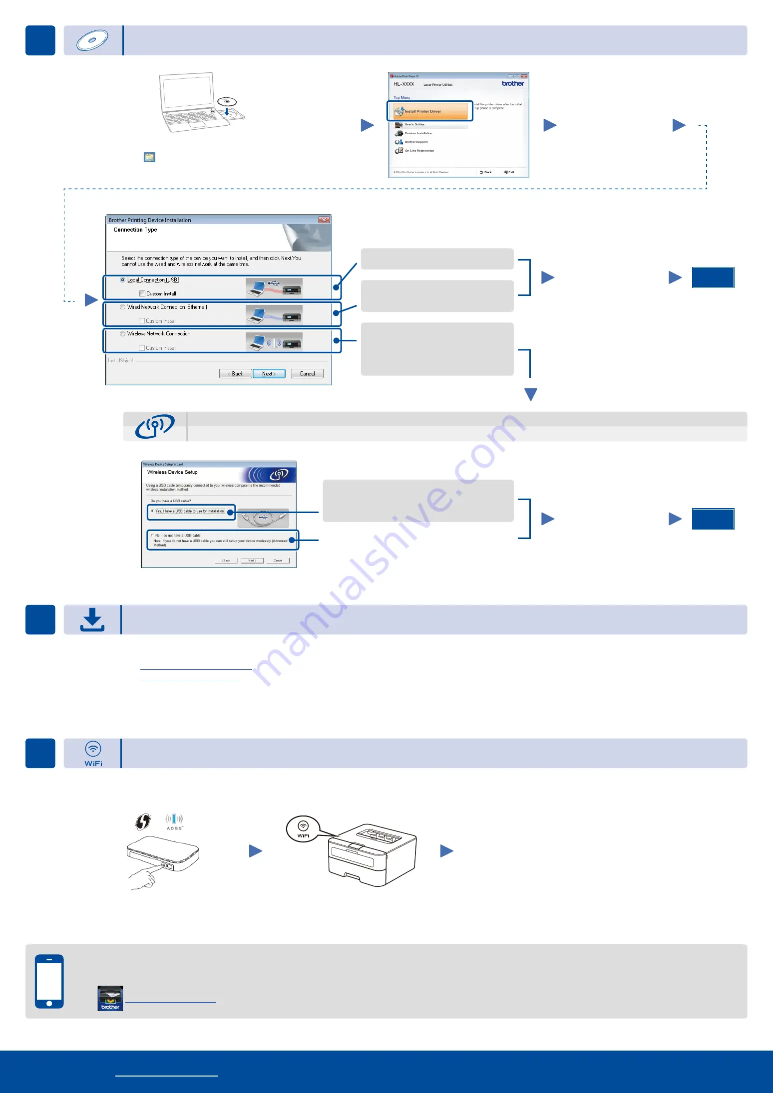 Brother HL-L2305W Quick Setup Manual Download Page 2