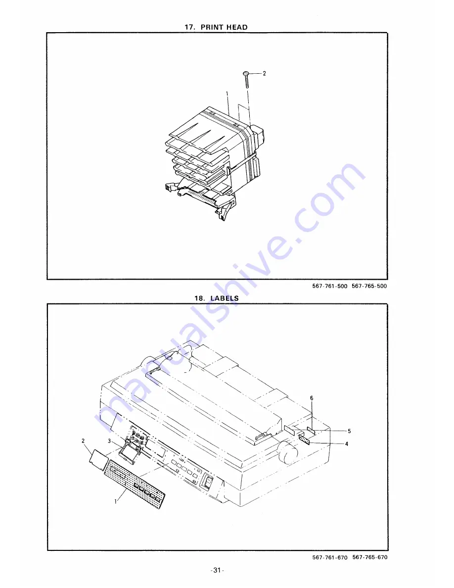 Brother IMPACT DOT MATRIX PIRNTER Parts Reference List Download Page 38