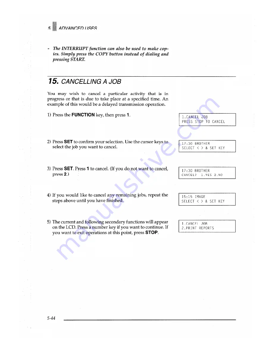 Brother IntelliFAX 1500M Owner'S Manual Download Page 124