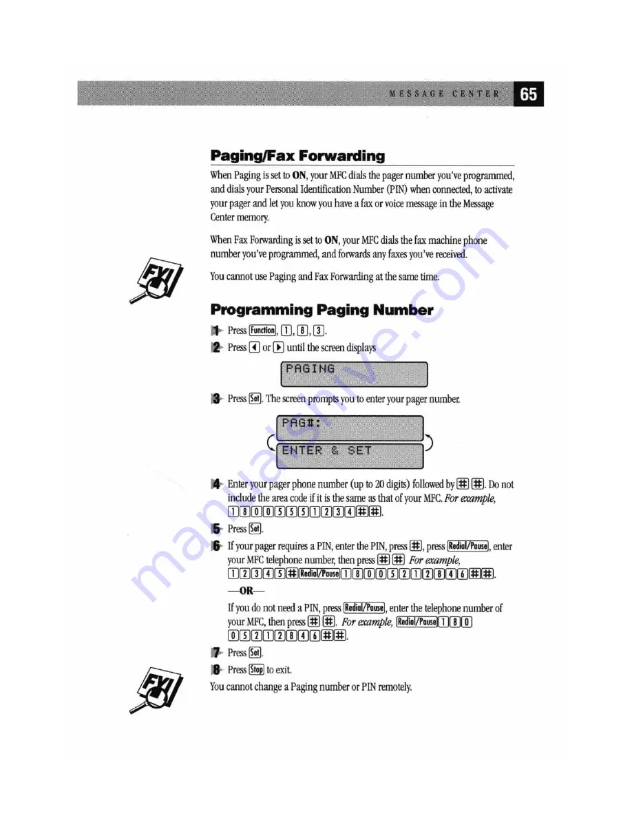 Brother MFC-7000FC User Manual Download Page 73