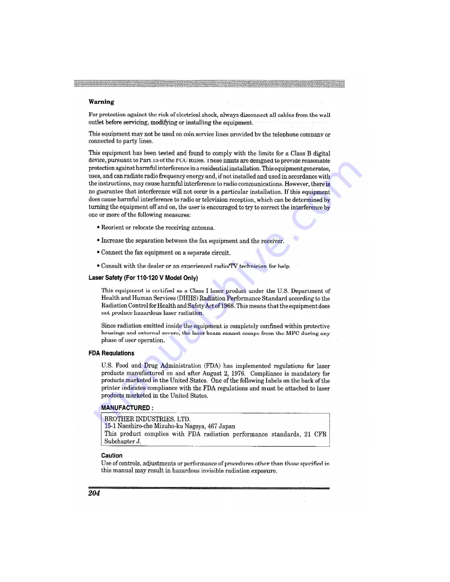 Brother MFC-7650MC Operation Manual Download Page 216