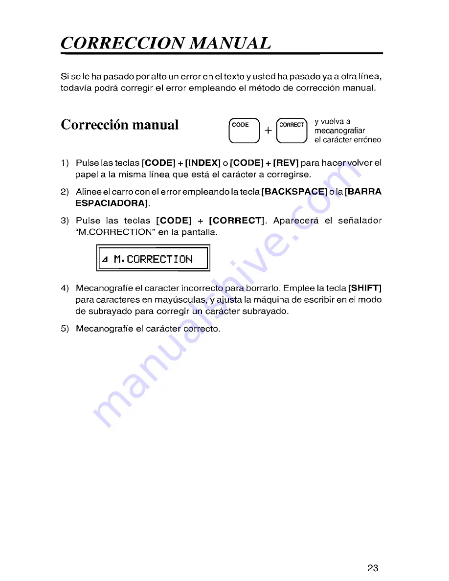 Brother ML 300 - Electronic Display Typewriter (Spanish) Guía Del Usuario Download Page 25