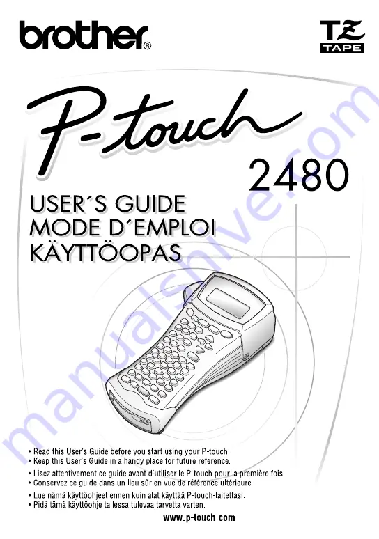 Brother P-Touch 2480 Скачать руководство пользователя страница 1