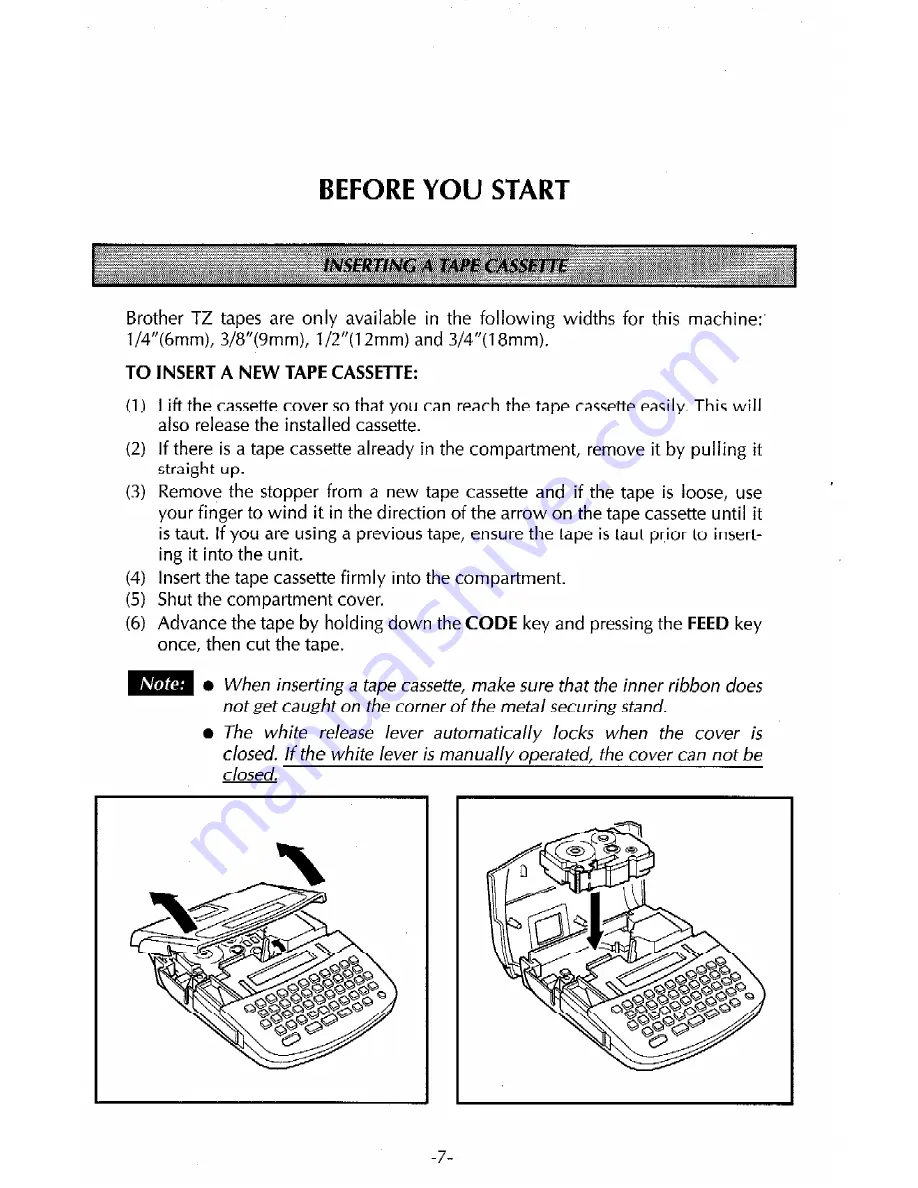 Brother P-touch Extra PT-320 Скачать руководство пользователя страница 9