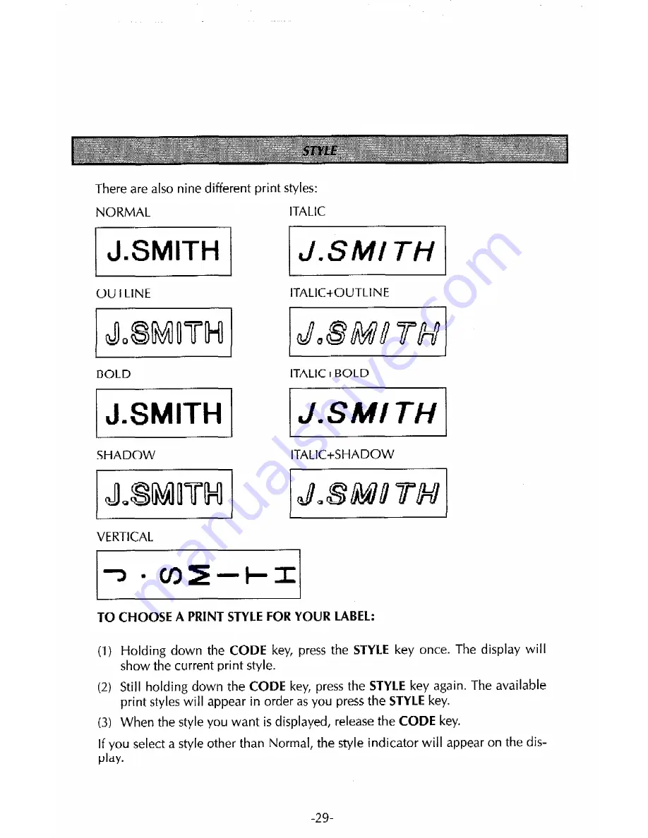 Brother P-touch Extra PT-320 User Manual Download Page 31