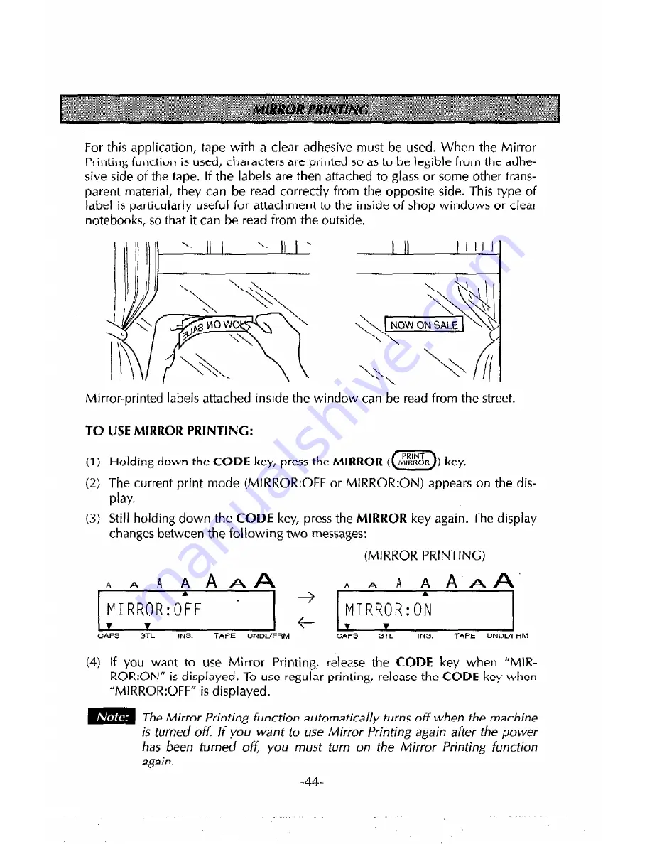 Brother P-touch Extra PT-320 User Manual Download Page 46