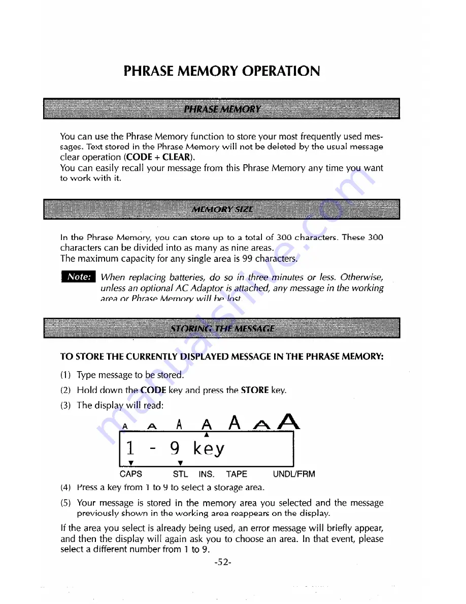 Brother P-touch Extra PT-320 User Manual Download Page 54