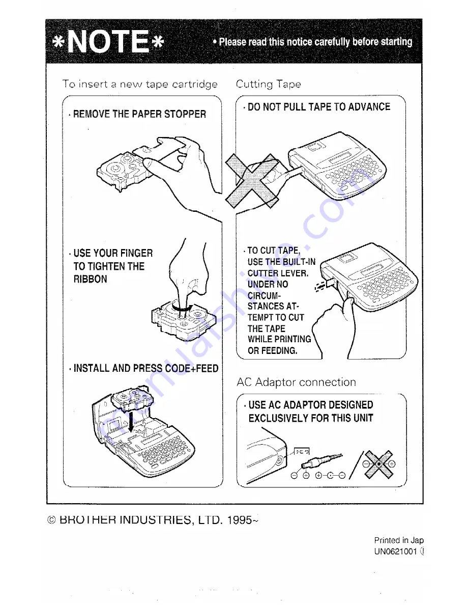 Brother P-touch Extra PT-320 User Manual Download Page 104