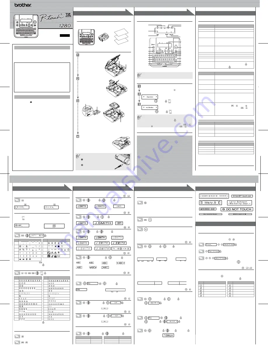 Brother P-Touch PT-1280 User Manual Download Page 2