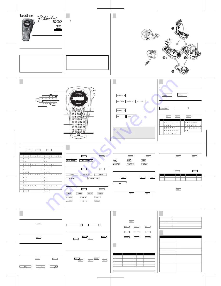 Brother PT 1000 - P-Touch 1000 B/W Thermal Transfer Printer User Manual Download Page 2