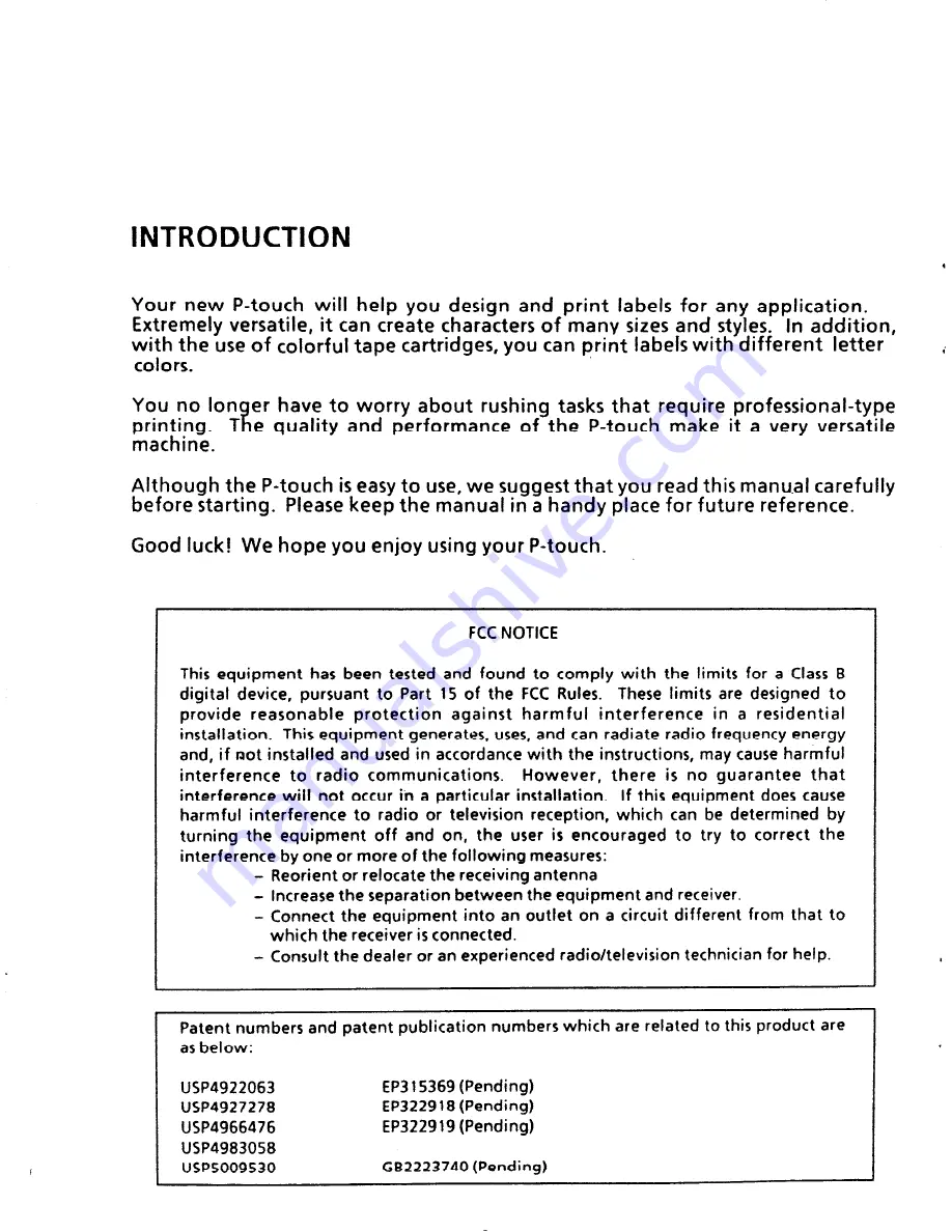 Brother PT-150 User Manual Download Page 3