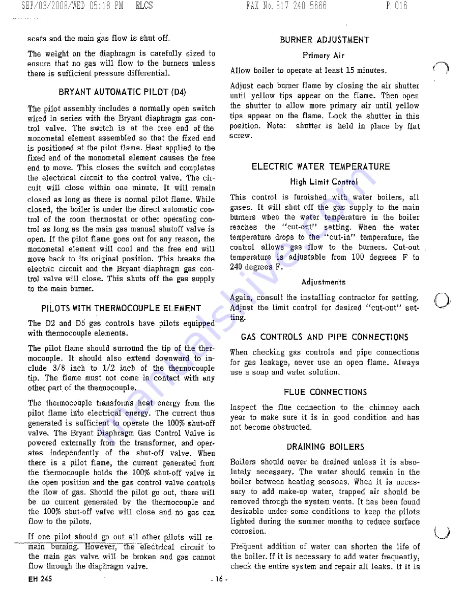 Bryant 245 Installation Instructions Manual Download Page 16