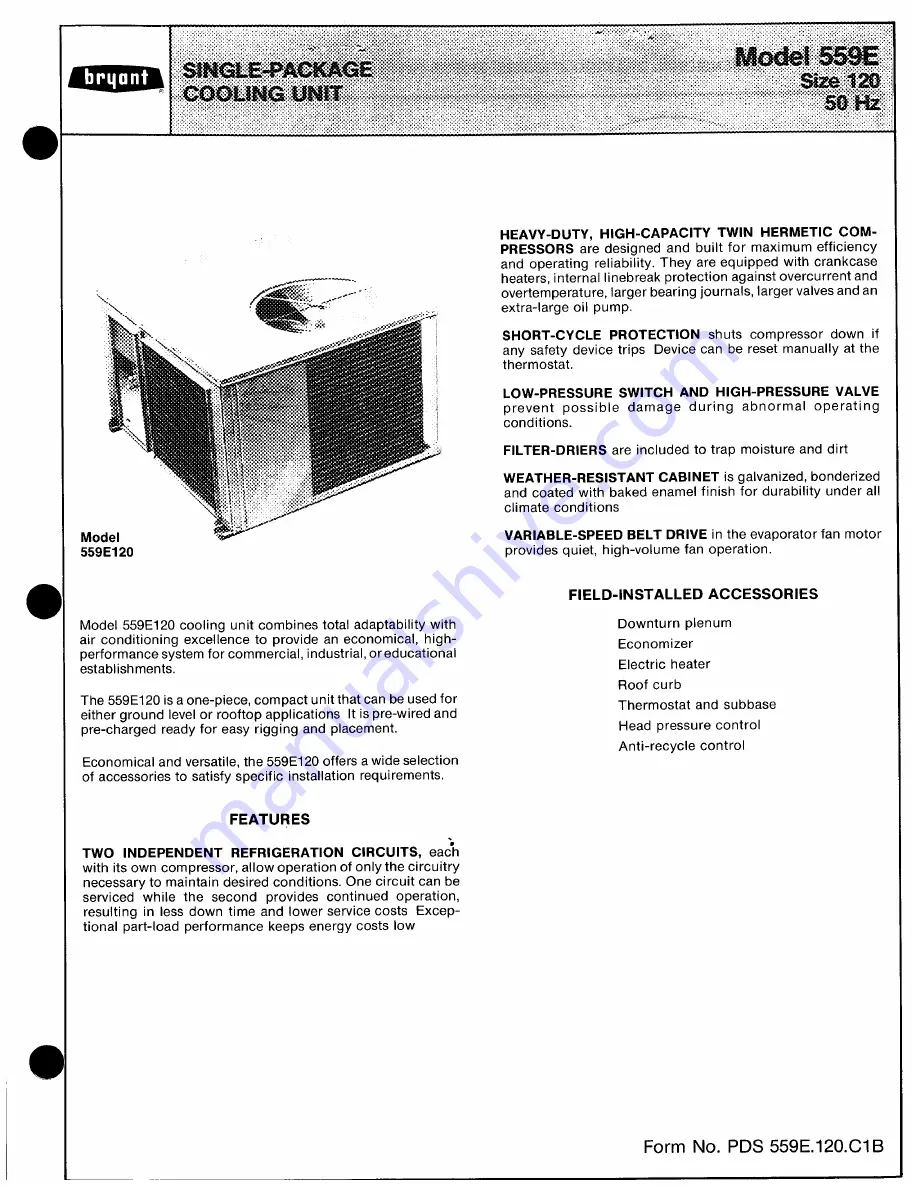 Bryant 559E Specifications Download Page 1