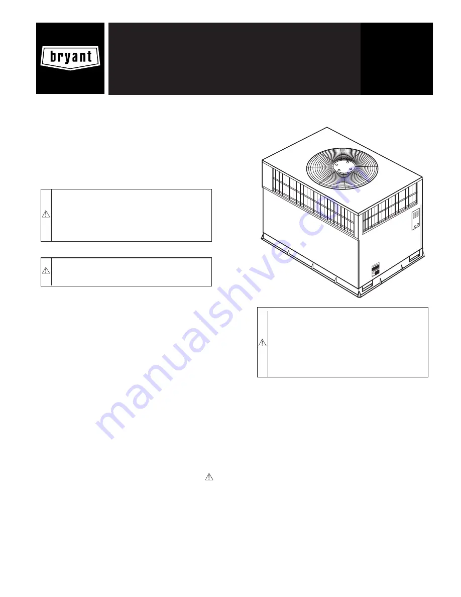 Bryant 601A Series User'S Information Manual Download Page 1