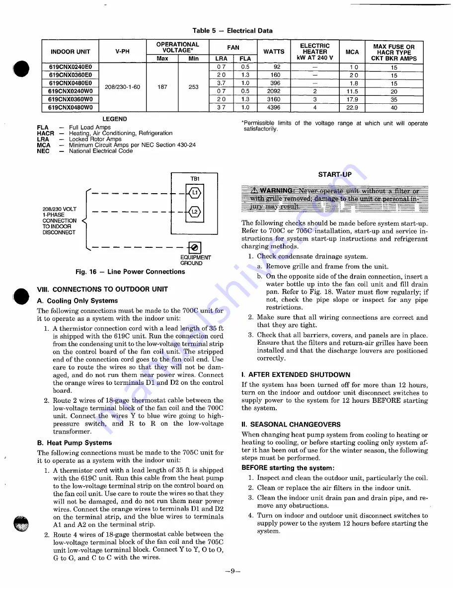 Bryant PAYNE 619C Installation & Service Instructions Manual Download Page 9