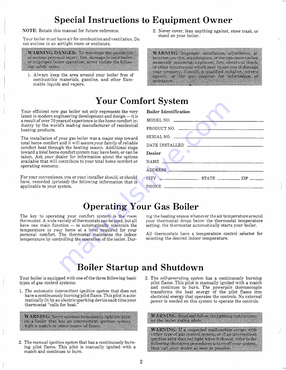 Bryant RESIDENTIAL INDOOR GAS FIRED BOILERS 39006DP4-A Owner'S Manual Download Page 2