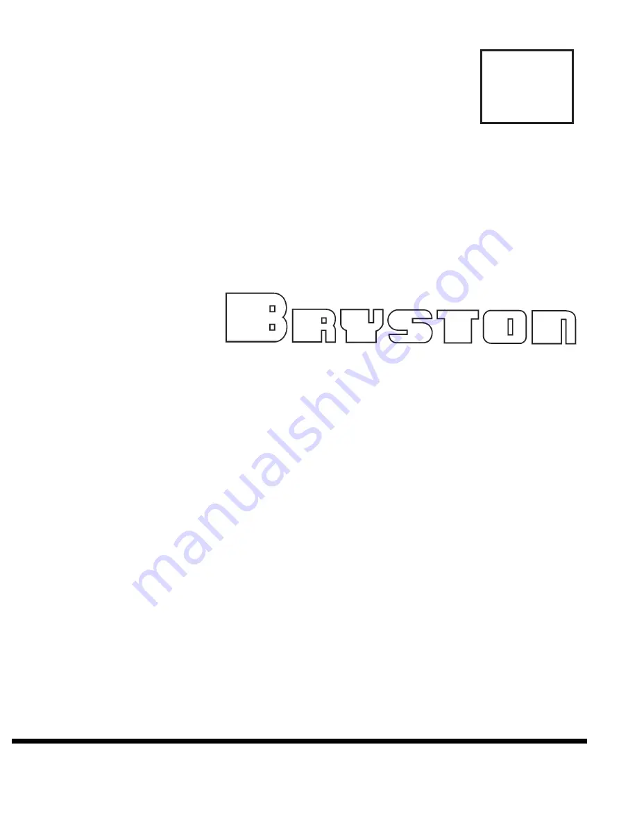 Bryston SP1.7 Series Instructions Manual Download Page 1