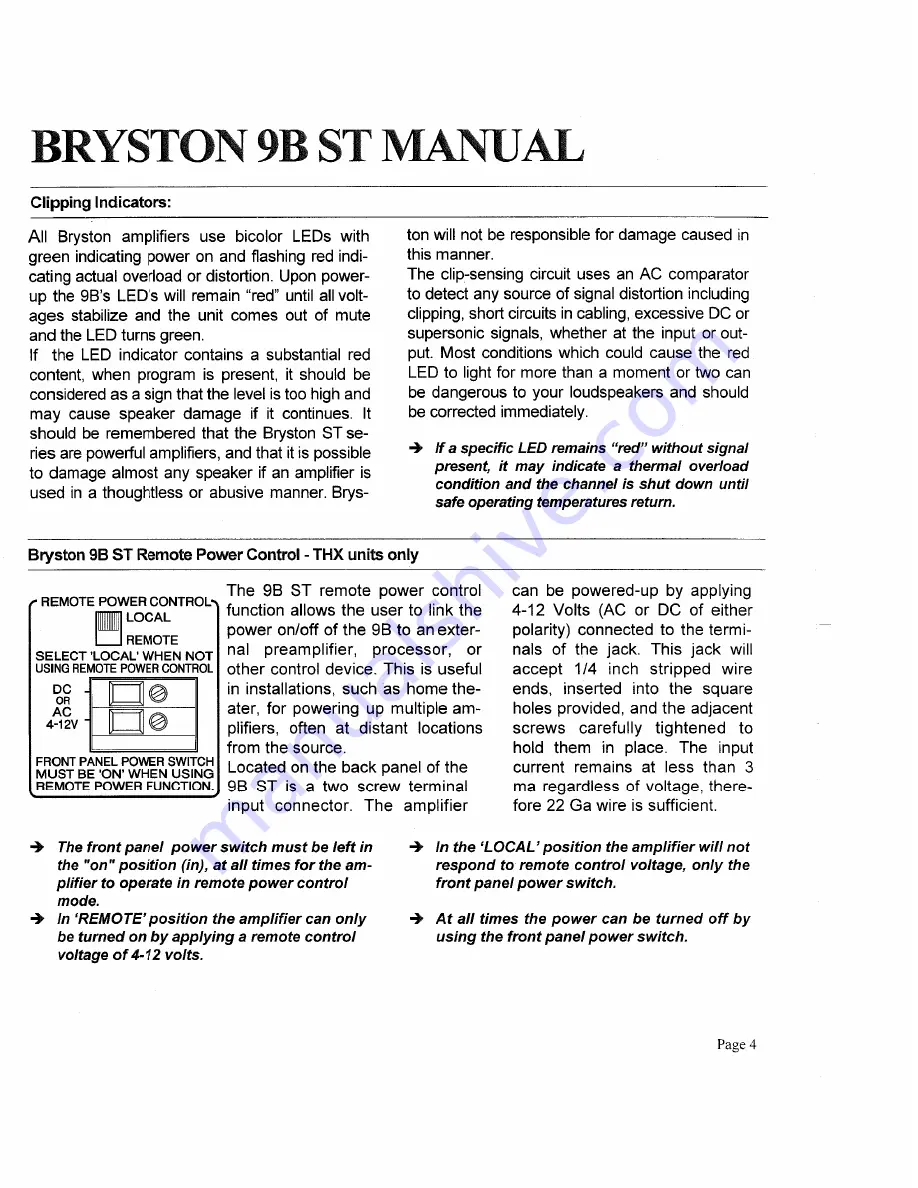 Bryston ST Series 9B ST Скачать руководство пользователя страница 4