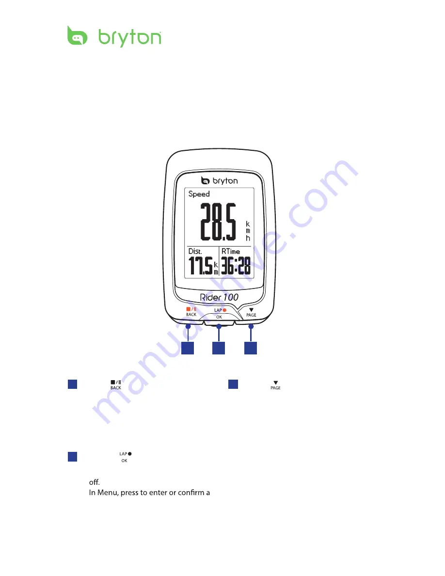 Bryton Rider 100 User Manual Download Page 3