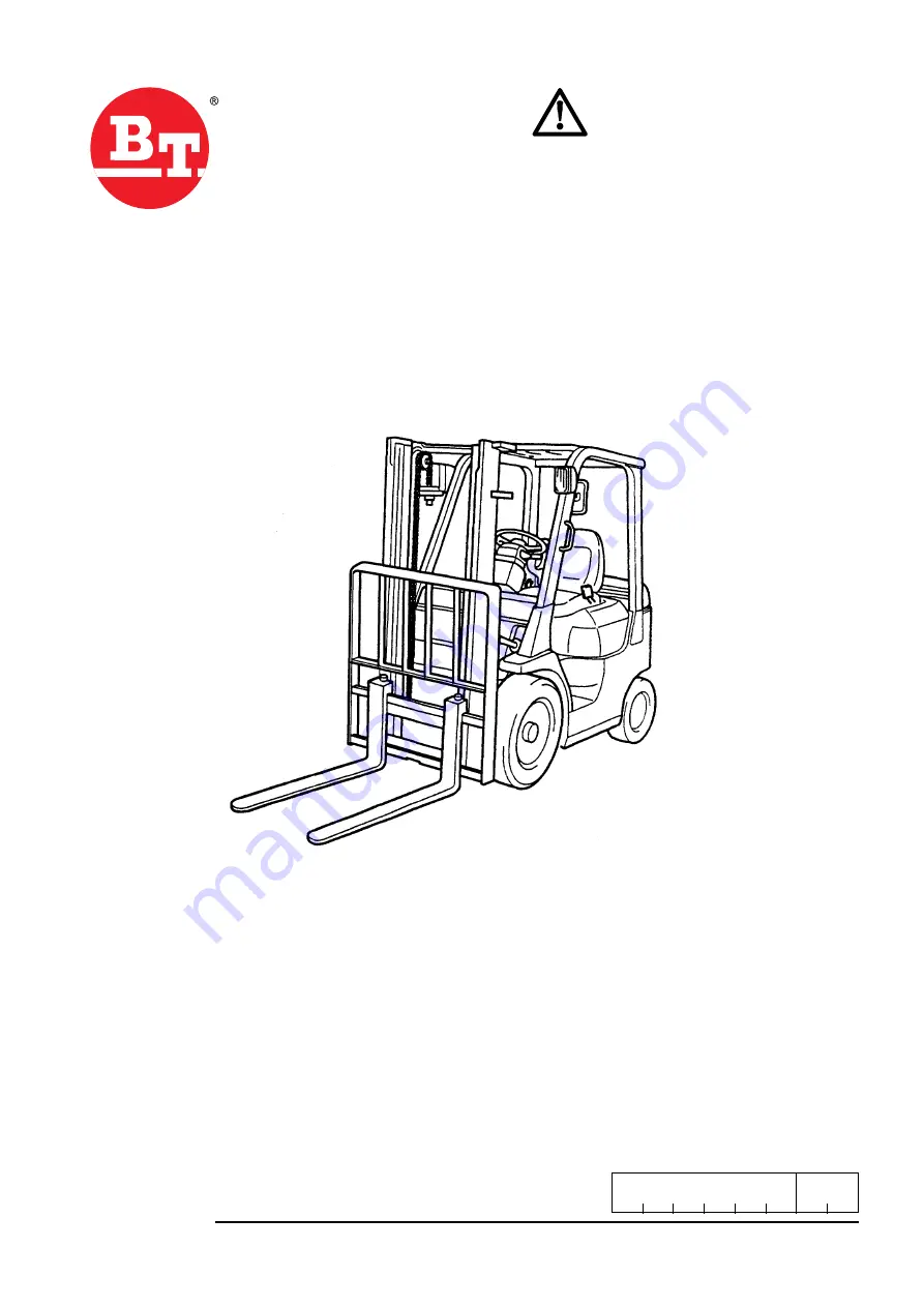 BT CARGO DT 15 Operator'S Manual Download Page 1