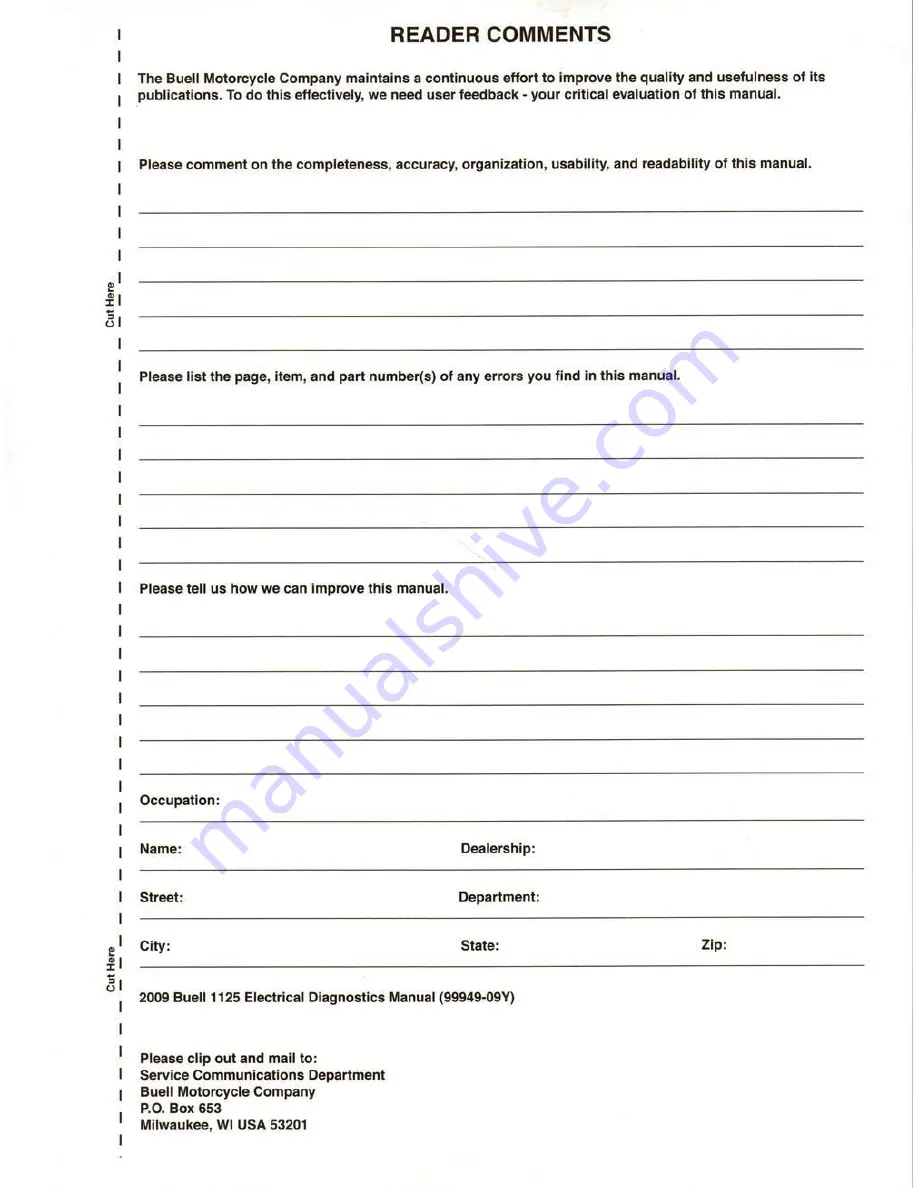 Buell 1125 2009 Series Electrical Diagnostics Manual Download Page 5