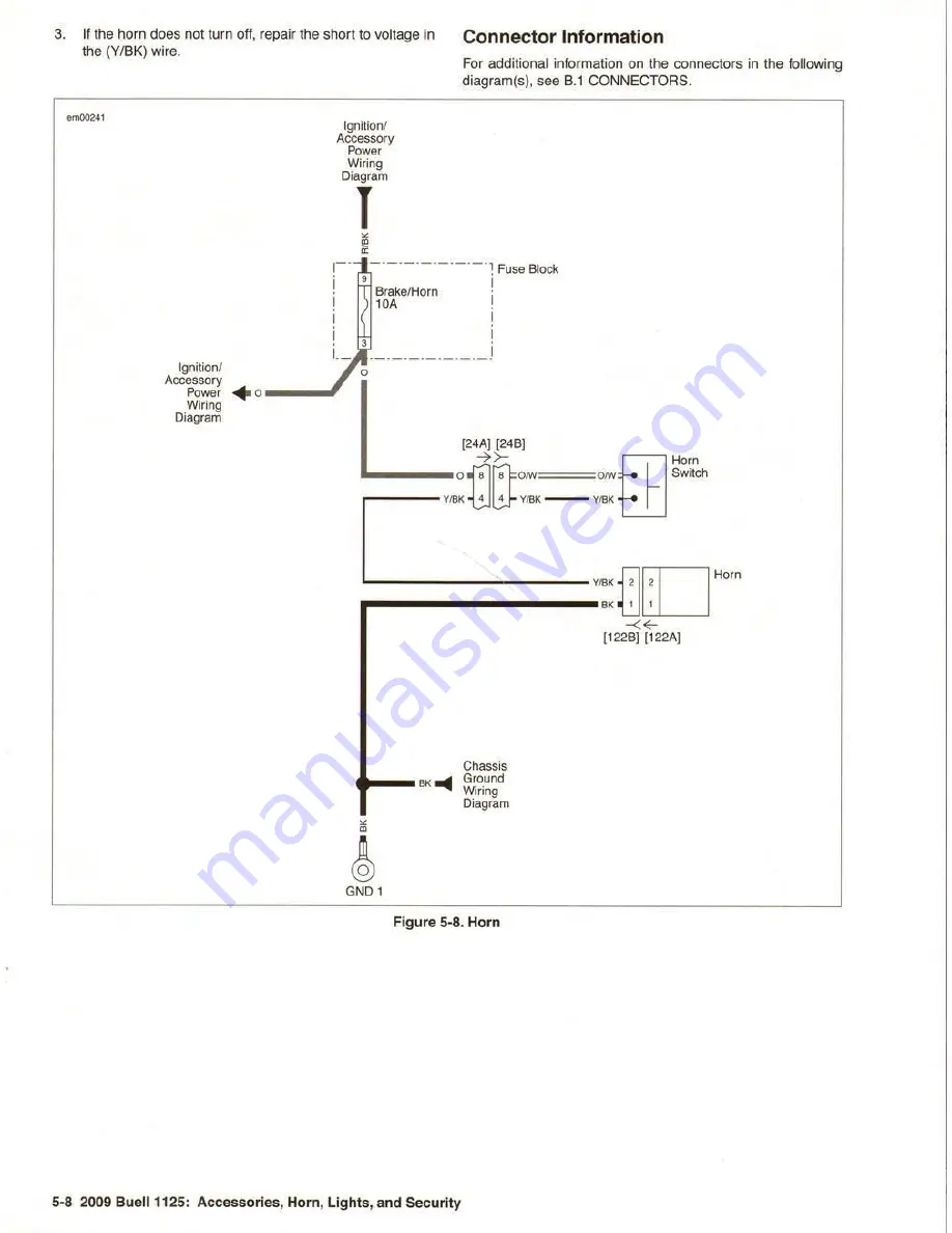 Buell 1125 2009 Series Electrical Diagnostics Manual Download Page 104