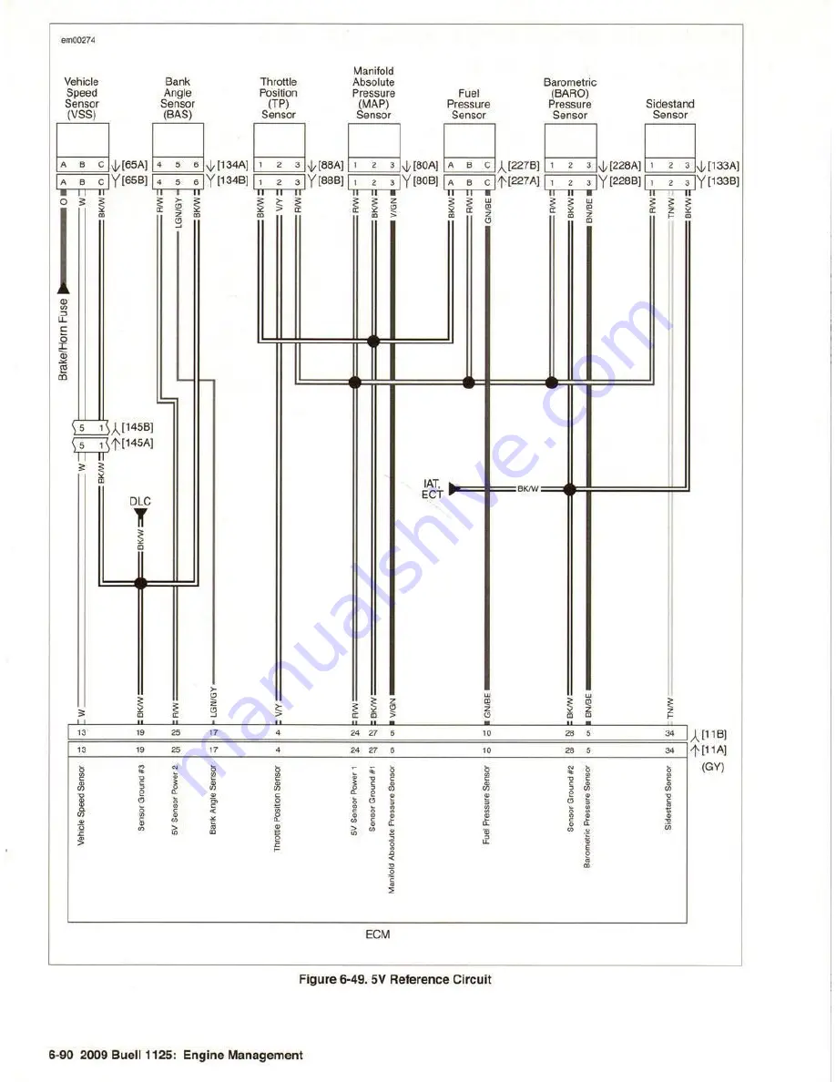 Buell 1125 2009 Series Electrical Diagnostics Manual Download Page 224