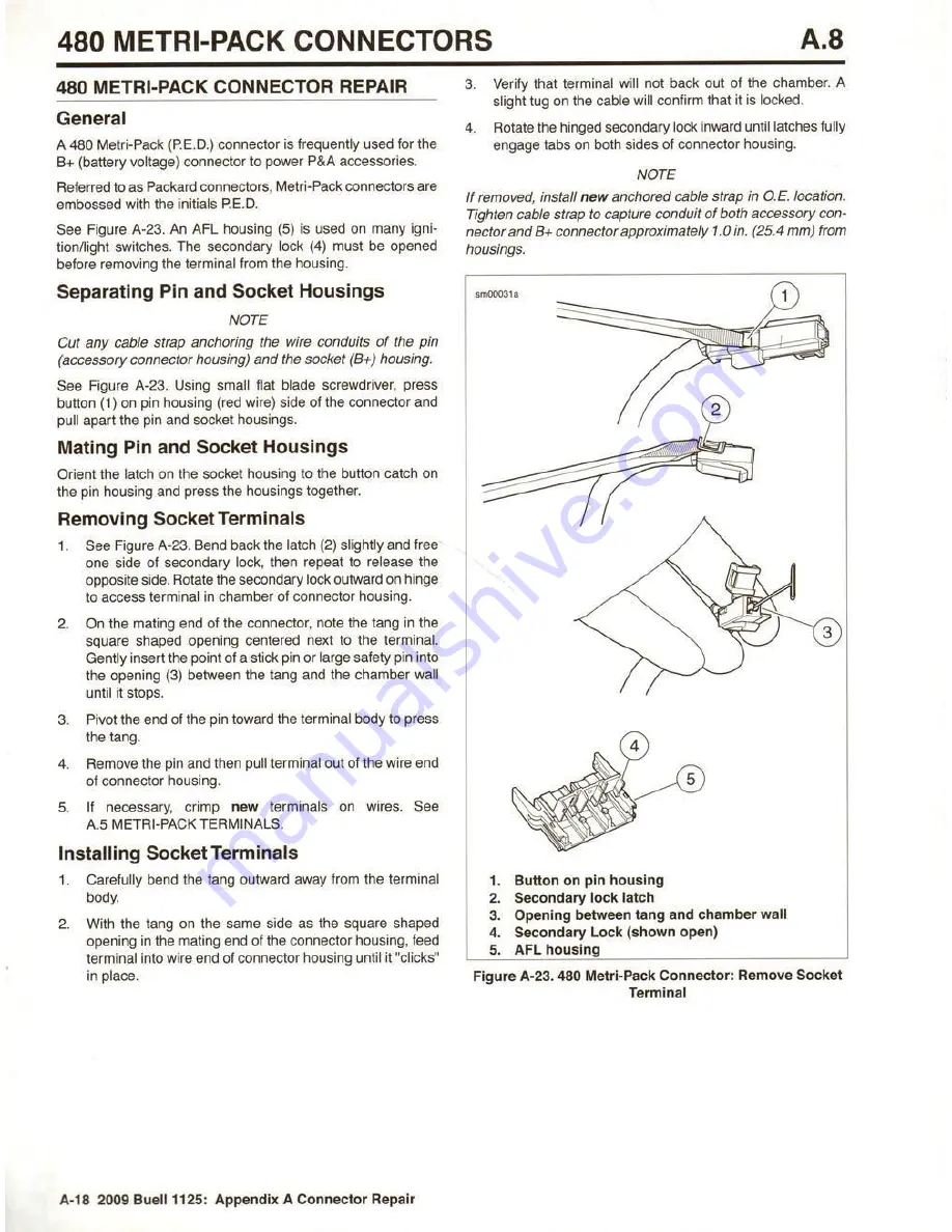 Buell 1125 2009 Series Electrical Diagnostics Manual Download Page 262