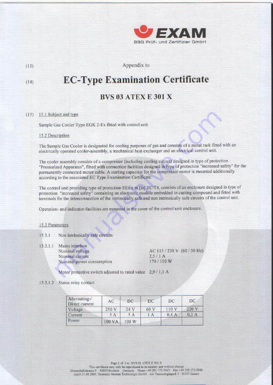 Bühler technologies EGK 2A Ex Installation And Operation Instructions Manual Download Page 40