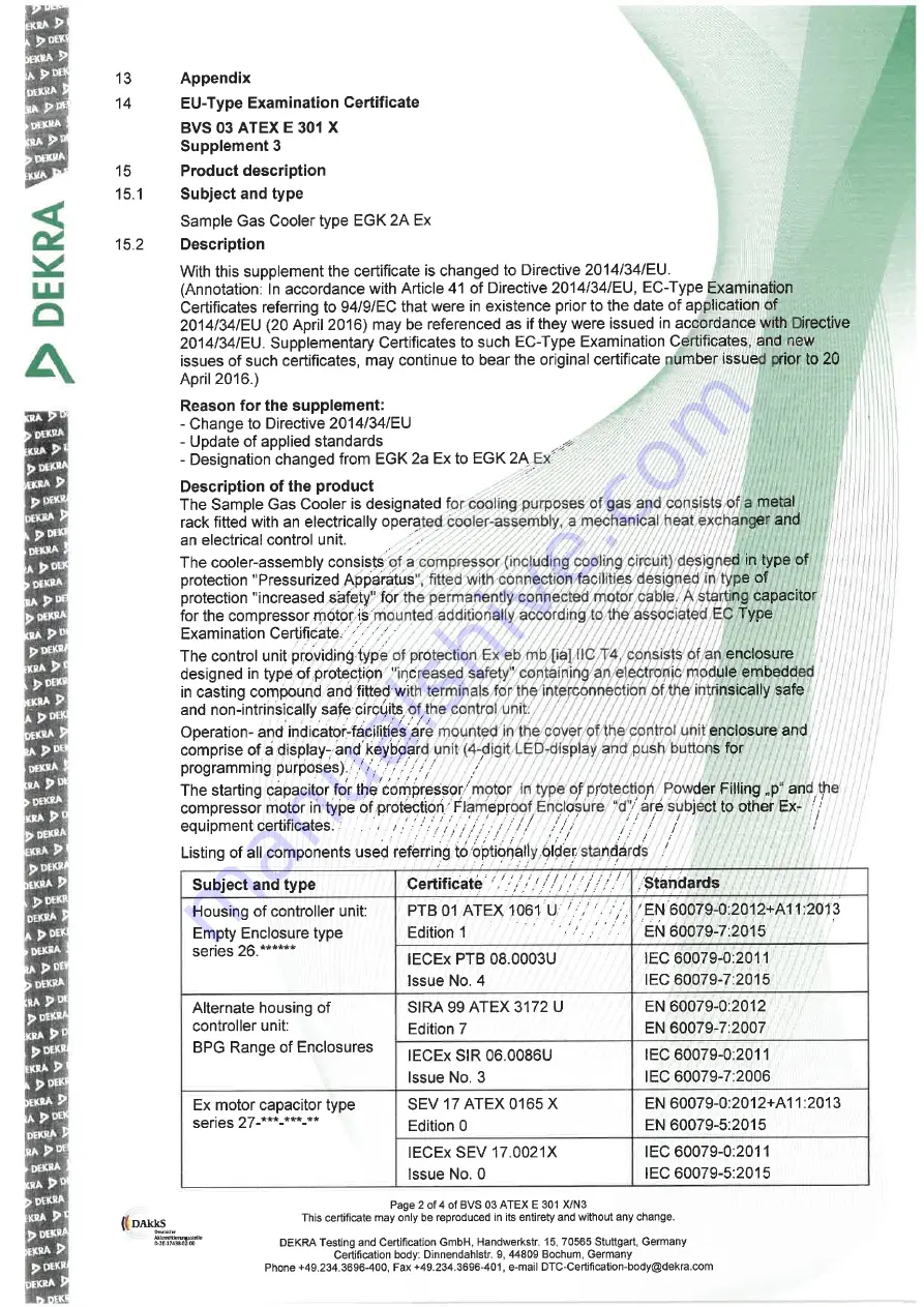 Bühler technologies EGK 2A Ex Installation And Operation Instructions Manual Download Page 48